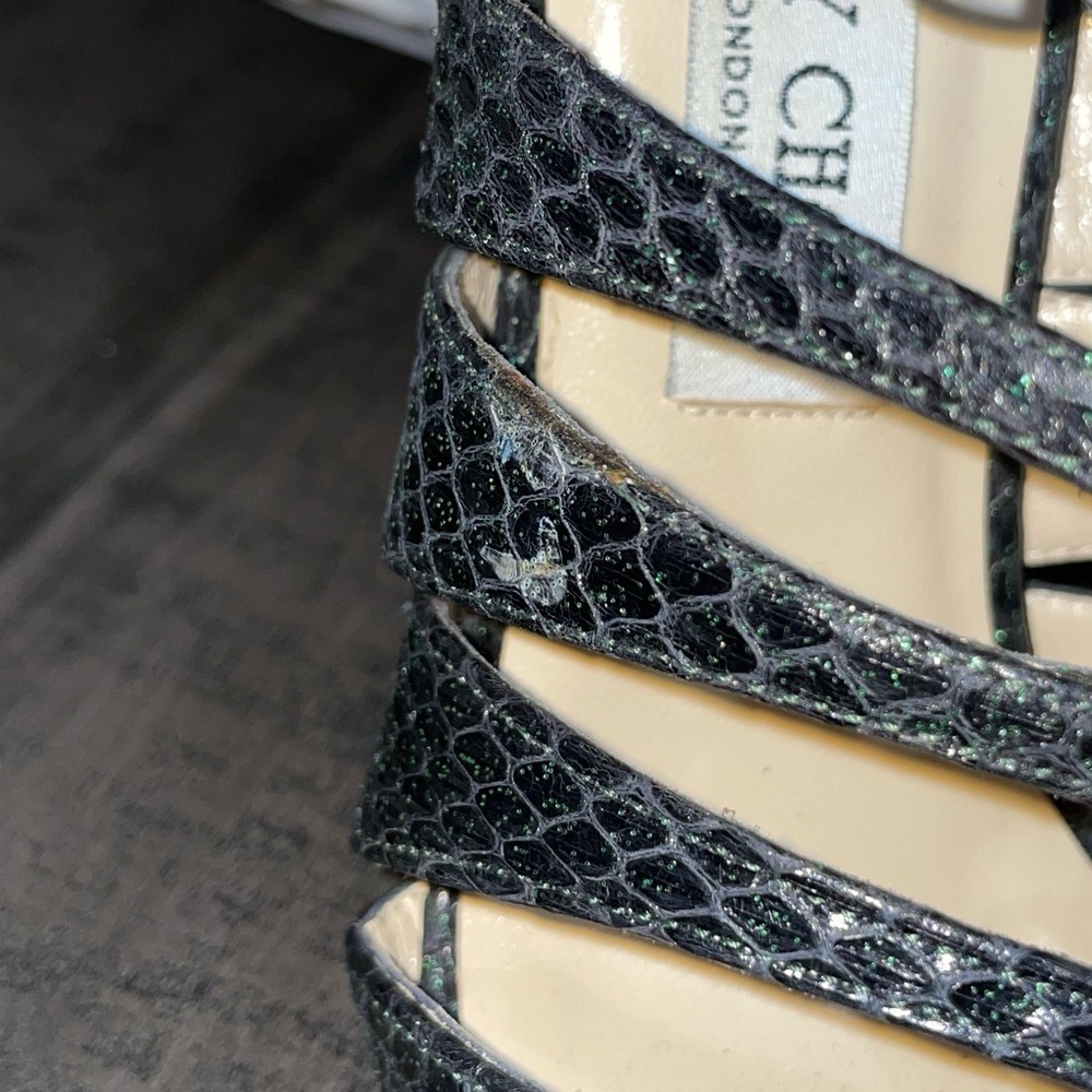 Jimmy Choo Beautiful Emerald Green Python Shoes S… - image 7